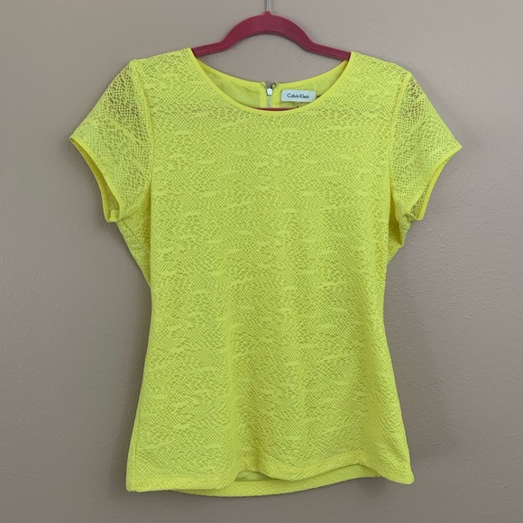 calvin klein yellow blouse